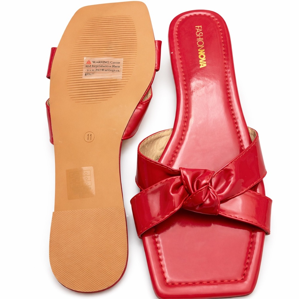 Fashion Nova Bold Red Slide Sandals